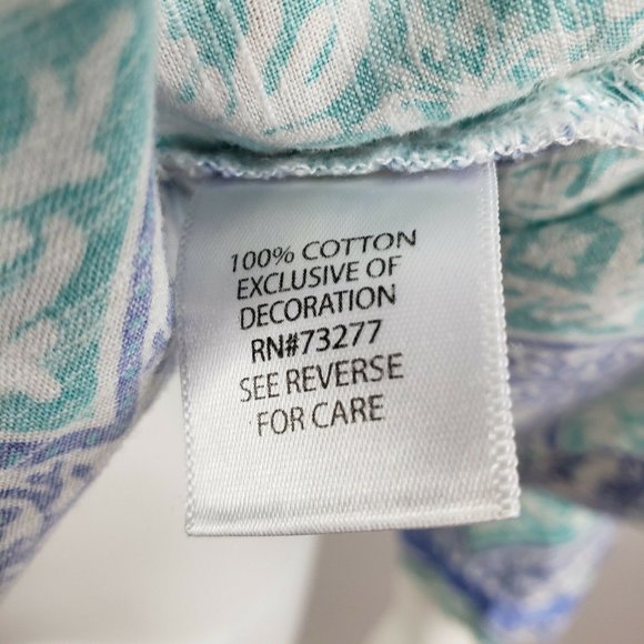 Croft & Barrow Shirt Womens Size L Large Blue and Purple 3/4 Sleeve Tunic Top - Picture 6 of 7